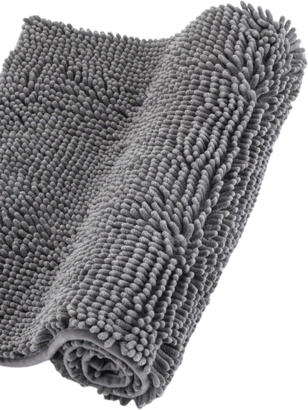 Chenille Bathroom Rugs Non Slip Bath Bathroom Accessories (Dark Grey, 24" x 40")